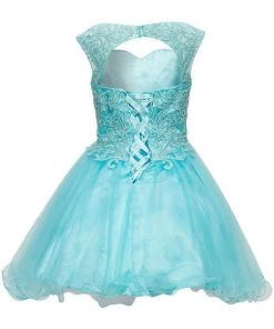 Girls Short Ruffled Dress With Beaded Bodice By Cinderella Couture 5080 Kids