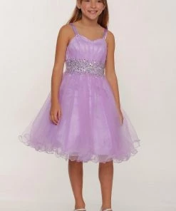 Kids Girls Short Ruffled Dress With Corset Back By Cinderella Couture 65008