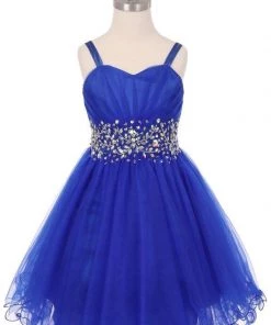 Kids Girls Short Ruffled Dress With Corset Back By Cinderella Couture 65008