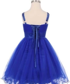 Kids Girls Short Ruffled Dress With Corset Back By Cinderella Couture 65008