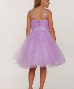 Kids Girls Short Ruffled Dress With Corset Back By Cinderella Couture 65008