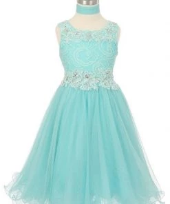 Dama Dresses Girls Short Ruffled Dress With Lace Bodice By Cinderella Couture 5010