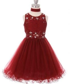 Dama Dresses Girls Short Ruffled Dress With Lace Bodice By Cinderella Couture 5010