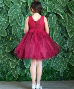 Calla Collection Flower Girl Dresses Girls Short Ruffled Tulle Dress With Lace Bodice By Calla D791