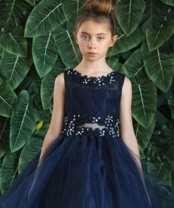 Calla Collection Flower Girl Dresses Girls Short Ruffled Tulle Dress With Lace Bodice By Calla D791