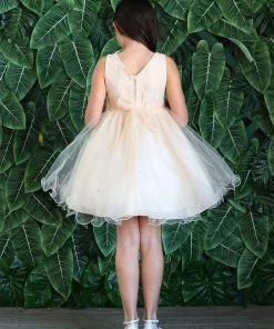 Calla Collection Flower Girl Dresses Girls Short Ruffled Tulle Dress With Lace Bodice By Calla D791