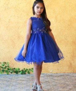 Calla Collection Flower Girl Dresses Girls Short Ruffled Tulle Dress With Lace Bodice By Calla D791