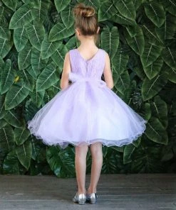 Calla Collection Flower Girl Dresses Girls Short Ruffled Tulle Dress With Lace Bodice By Calla D791
