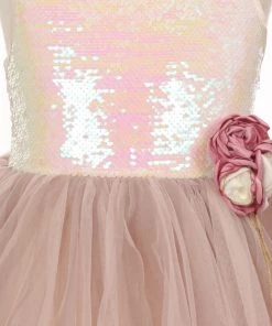 Girls Short Sequin Top Tulle Dress By Cinderella Couture 5094
