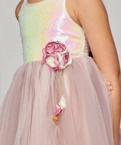 Girls Short Sequin Top Tulle Dress By Cinderella Couture 5094