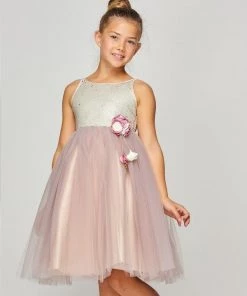 Girls Short Sequin Top Tulle Dress By Cinderella Couture 5094