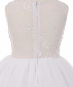 Flower Girl Dresses Girls Short Sleeveless Lace Dress By Cinderella Couture 9029