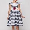 Girls Short Striped Dress With Flower Sash By Cinderella Couture 9079 Flower Girl Dresses