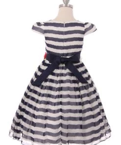 Girls Short Striped Dress With Flower Sash By Cinderella Couture 9079 Flower Girl Dresses 12 Girls Short Striped Dress With Flower Sash By Cinderella Couture 9079 Flower Girl Dresses