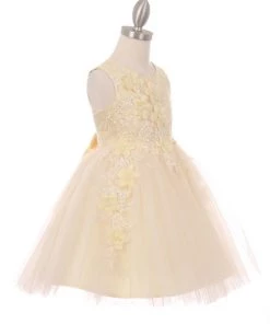 Girls Short Tulle Dress With 3D Flowers By Cinderella Couture 9040 Flower Girl Dresses