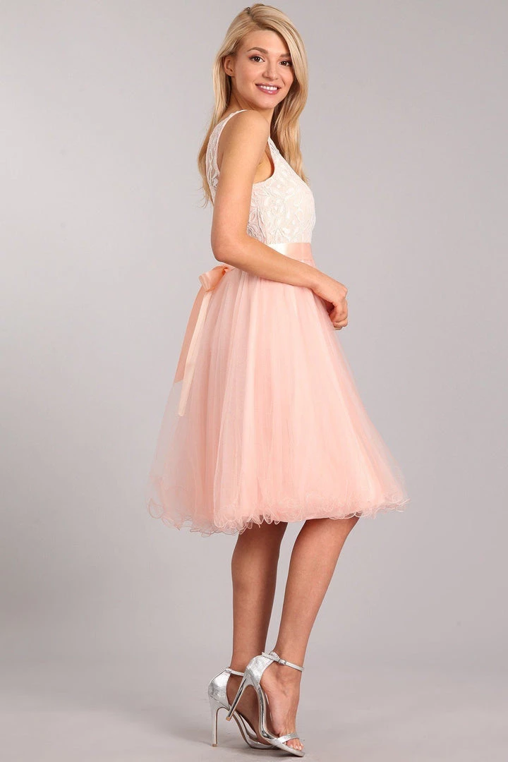 Girls Short Tulle Dress With Lace Bodice By Cinderella Couture 5002 Dama Dresses 10 Girls Short Tulle Dress With Lace Bodice By Cinderella Couture 5002 Dama Dresses