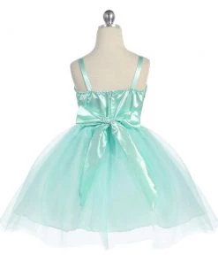 Calla Collection Girls Short Turquoise Tulle Dress With Sequined Top By Calla 750