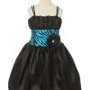 ABC Fashion Flower Girl Dresses Girls Short Turquoise Zebra Print Dresses