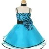 ABC Fashion Flower Girl Dresses Girls Short Turquoise Zebra Print Dresses With Shawl