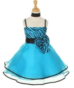 ABC Fashion Girls Short White Zebra Print Dresses With Shawl Flower Girl Dresses