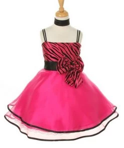 ABC Fashion Girls Short White Zebra Print Dresses With Shawl Flower Girl Dresses