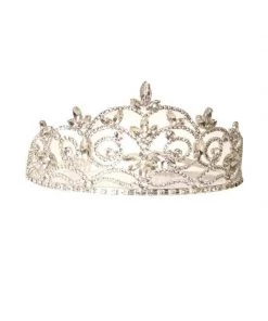 Cinderella Couture Girls Silver Floral Tiara With Comb Kids