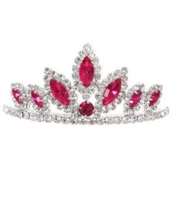 Cinderella Couture Girls Silver Stone Mini Gold Tiara With Comb