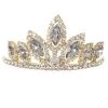 Cinderella Couture Girls Silver Stone Mini Gold Tiara With Comb