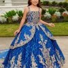 Mary's Bridal Mini Quince Collection Girls Sleeveless Glitter Print Gown By Mary's Bridal MQ4033