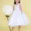 Calla Collection Girls Sleeveless Tulle Dress With Floral Appliques Flower Girl Dresses 2 Calla Collection Girls Sleeveless Tulle Dress With Floral Appliques Flower Girl Dresses