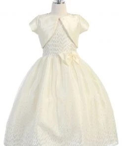 Calla Collection Girls Tea Length Glitter Dress With Bolero By Calla KD2456A 27 Calla Collection Girls Tea Length Glitter Dress With Bolero By Calla KD2456A