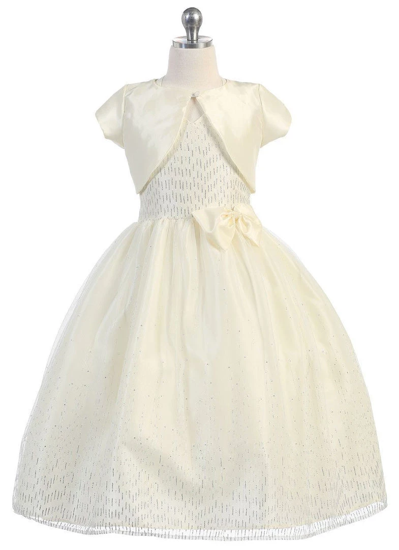 Calla Collection Girls Tea Length Glitter Dress With Bolero By Calla KD2456A 15 Calla Collection Girls Tea Length Glitter Dress With Bolero By Calla KD2456A