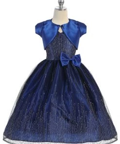 Calla Collection Girls Tea Length Glitter Dress With Bolero By Calla KD2456A 23 Calla Collection Girls Tea Length Glitter Dress With Bolero By Calla KD2456A