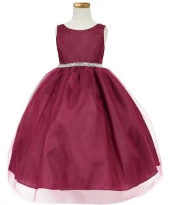 Calla Collection Girls Tea Length Tulle Dress With Beaded Waistline 41 Calla Collection Girls Tea Length Tulle Dress With Beaded Waistline