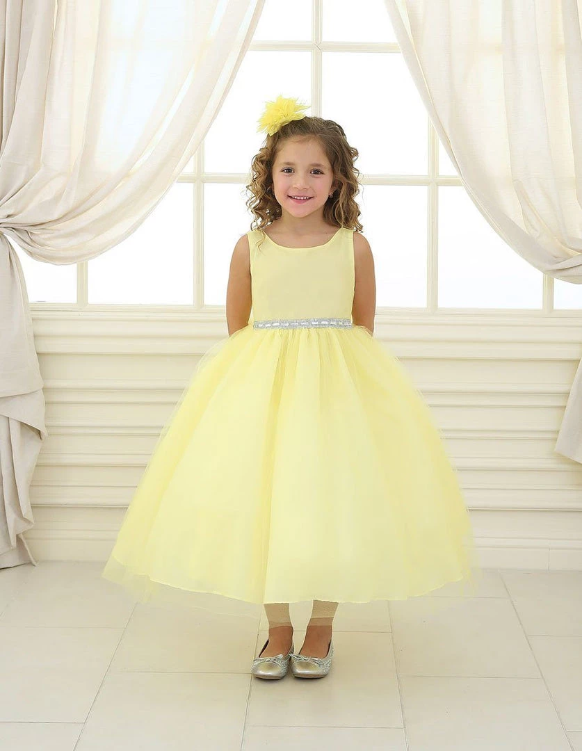 Calla Collection Girls Tea Length Tulle Dress With Beaded Waistline 21 Calla Collection Girls Tea Length Tulle Dress With Beaded Waistline