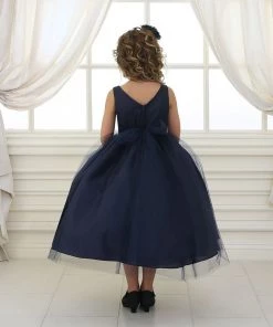 Calla Collection Girls Tea Length Tulle Dress With Beaded Waistline 27 Calla Collection Girls Tea Length Tulle Dress With Beaded Waistline