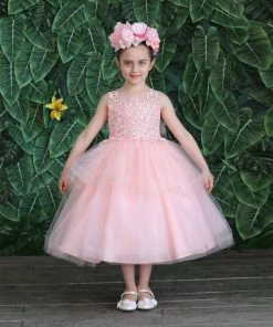 Calla Collection Girls Tea Length Tulle Dress With Embroidered Bodice By Calla D792 Flower Girl Dresses 40 Calla Collection Girls Tea Length Tulle Dress With Embroidered Bodice By Calla D792 Flower Girl Dresses