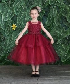 Calla Collection Girls Tea Length Tulle Dress With Embroidered Bodice By Calla D792 Flower Girl Dresses 49 Calla Collection Girls Tea Length Tulle Dress With Embroidered Bodice By Calla D792 Flower Girl Dresses