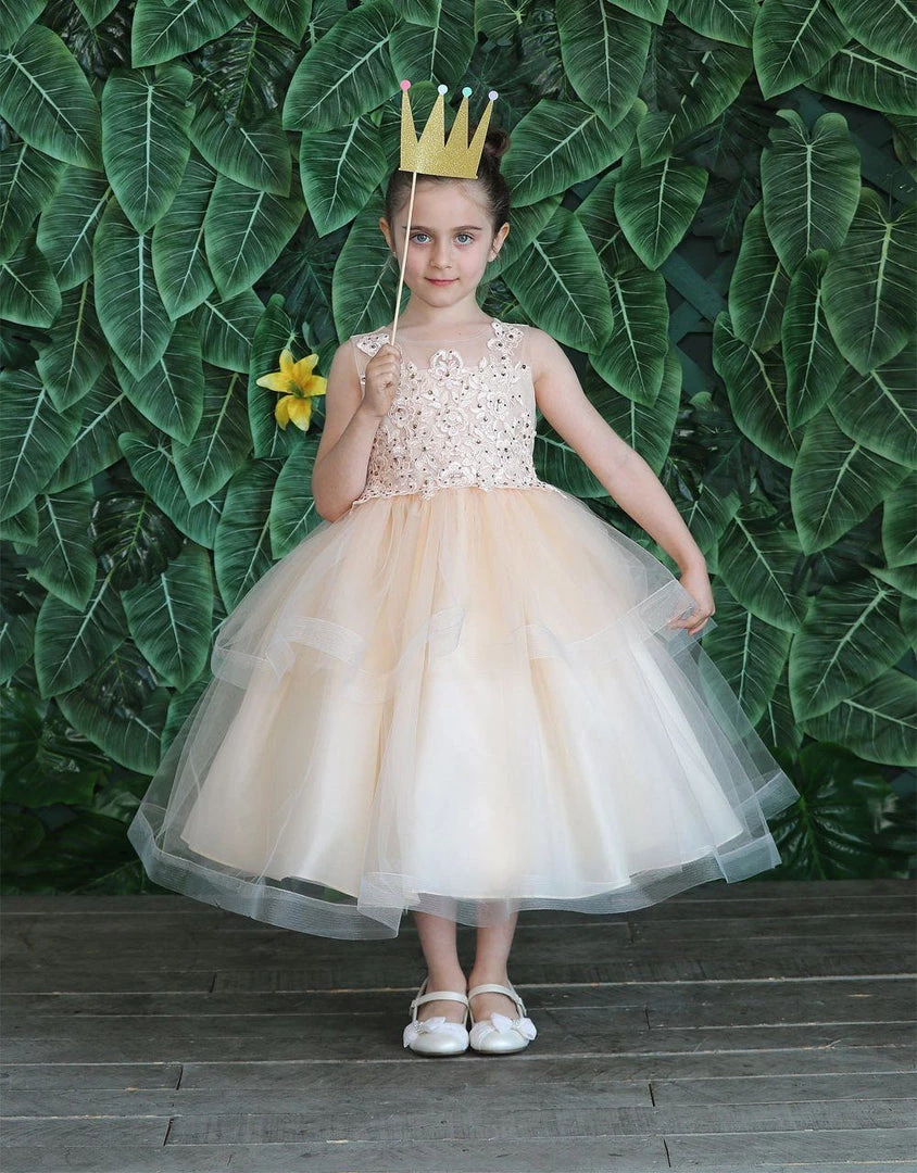 Calla Collection Girls Tea Length Tulle Dress With Embroidered Bodice By Calla D792 Flower Girl Dresses 5 Calla Collection Girls Tea Length Tulle Dress With Embroidered Bodice By Calla D792 Flower Girl Dresses