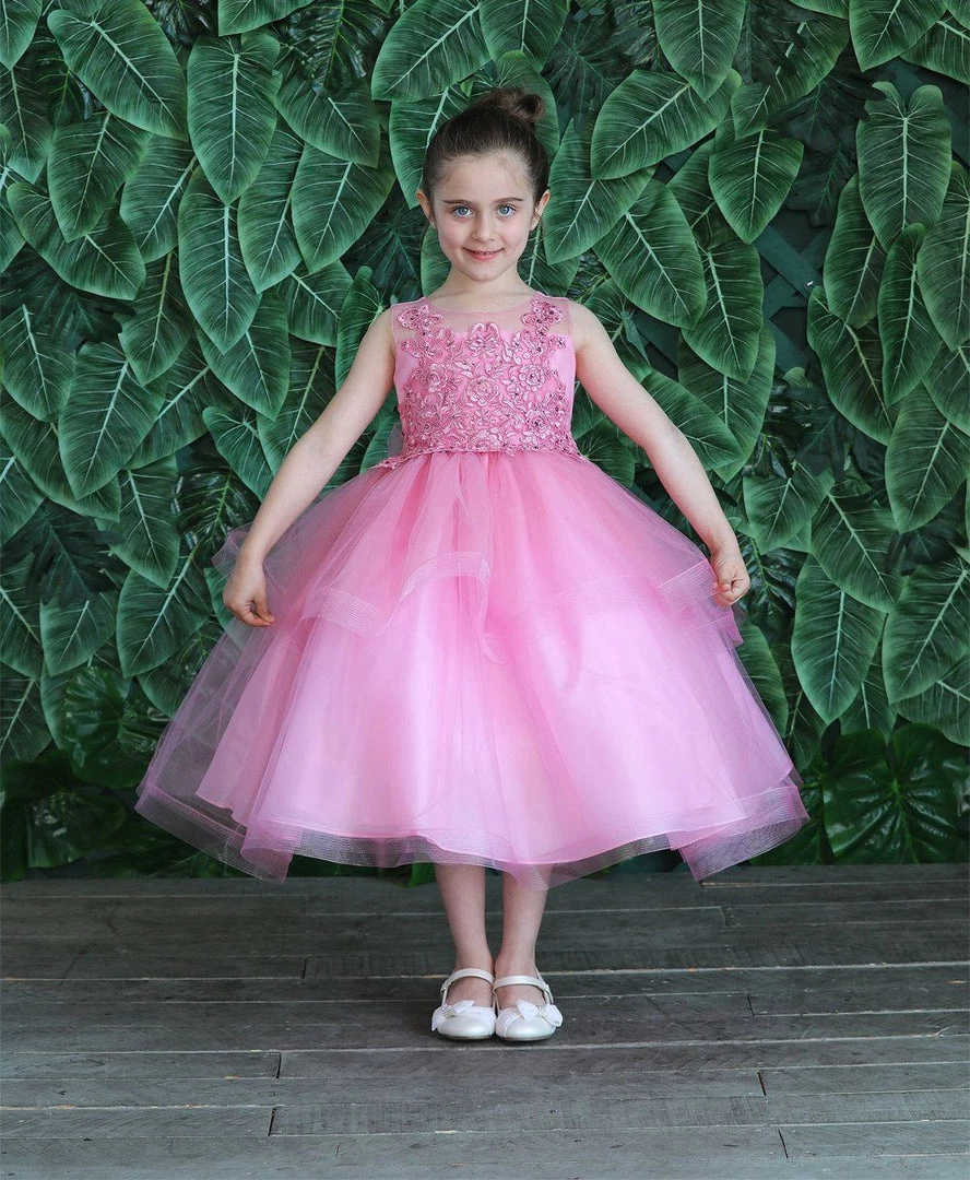 Calla Collection Girls Tea Length Tulle Dress With Embroidered Bodice By Calla D792 Flower Girl Dresses 29 Calla Collection Girls Tea Length Tulle Dress With Embroidered Bodice By Calla D792 Flower Girl Dresses