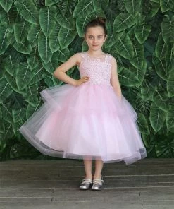 Calla Collection Girls Tea Length Tulle Dress With Embroidered Bodice By Calla D792 Flower Girl Dresses 52 Calla Collection Girls Tea Length Tulle Dress With Embroidered Bodice By Calla D792 Flower Girl Dresses