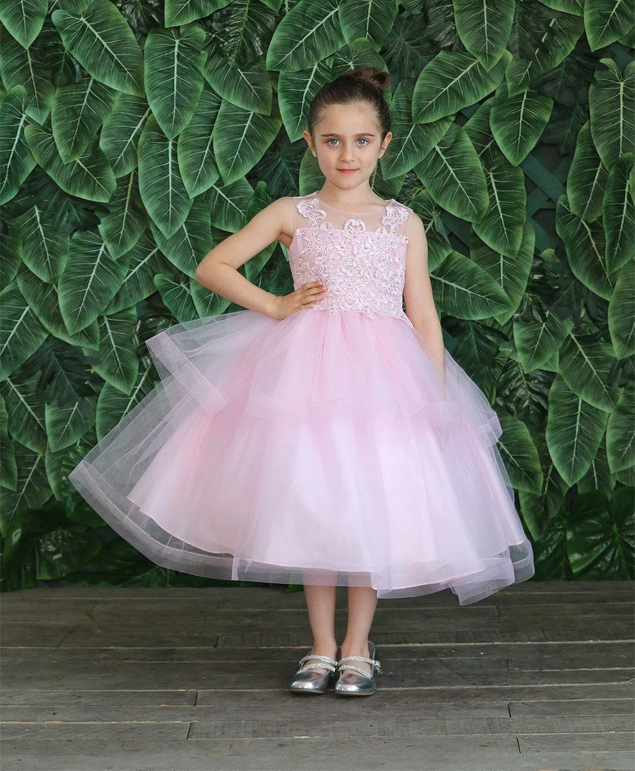 Calla Collection Girls Tea Length Tulle Dress With Embroidered Bodice By Calla D792 Flower Girl Dresses 22 Calla Collection Girls Tea Length Tulle Dress With Embroidered Bodice By Calla D792 Flower Girl Dresses
