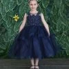 Calla Collection Girls Tea Length Tulle Dress With Embroidered Bodice By Calla D792 Flower Girl Dresses