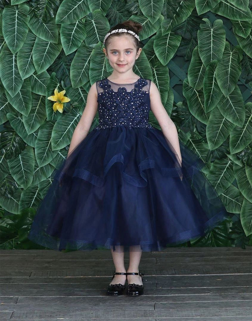 Calla Collection Girls Tea Length Tulle Dress With Embroidered Bodice By Calla D792 Flower Girl Dresses 3 Calla Collection Girls Tea Length Tulle Dress With Embroidered Bodice By Calla D792 Flower Girl Dresses