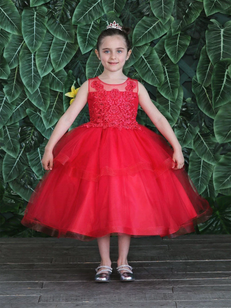 Calla Collection Girls Tea Length Tulle Dress With Embroidered Bodice By Calla D792 Flower Girl Dresses 8 Calla Collection Girls Tea Length Tulle Dress With Embroidered Bodice By Calla D792 Flower Girl Dresses