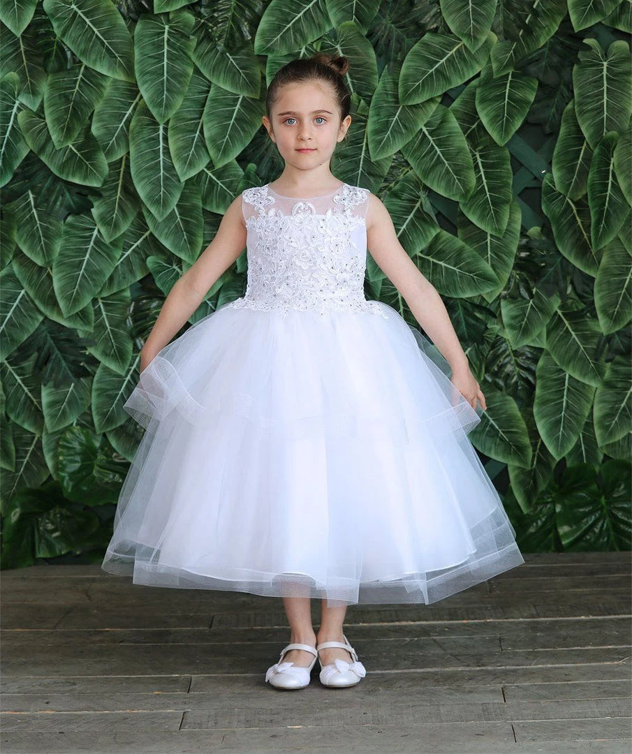 Calla Collection Girls Tea Length Tulle Dress With Embroidered Bodice By Calla D792 Flower Girl Dresses 32 Calla Collection Girls Tea Length Tulle Dress With Embroidered Bodice By Calla D792 Flower Girl Dresses