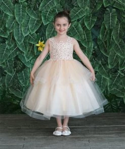 Calla Collection Girls Tea Length Tulle Dress With Embroidered Bodice By Calla D792 Flower Girl Dresses 37 Calla Collection Girls Tea Length Tulle Dress With Embroidered Bodice By Calla D792 Flower Girl Dresses