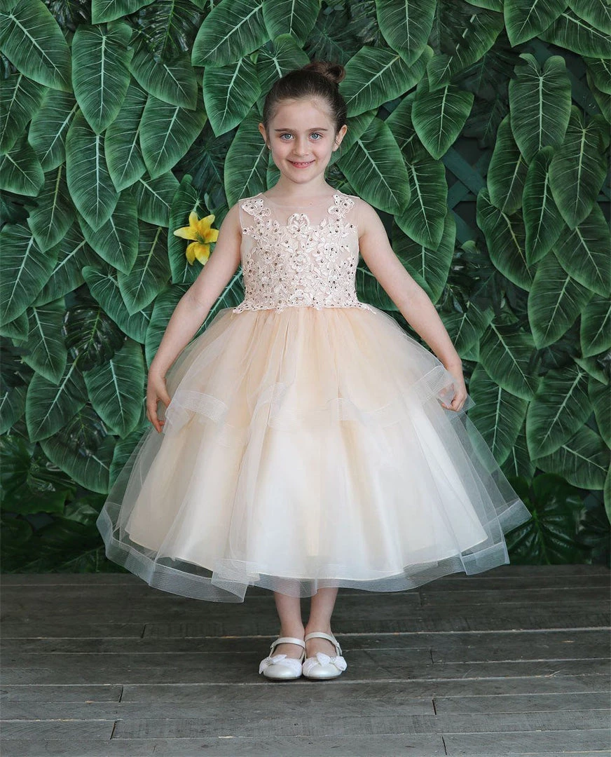 Calla Collection Girls Tea Length Tulle Dress With Embroidered Bodice By Calla D792 Flower Girl Dresses 7 Calla Collection Girls Tea Length Tulle Dress With Embroidered Bodice By Calla D792 Flower Girl Dresses