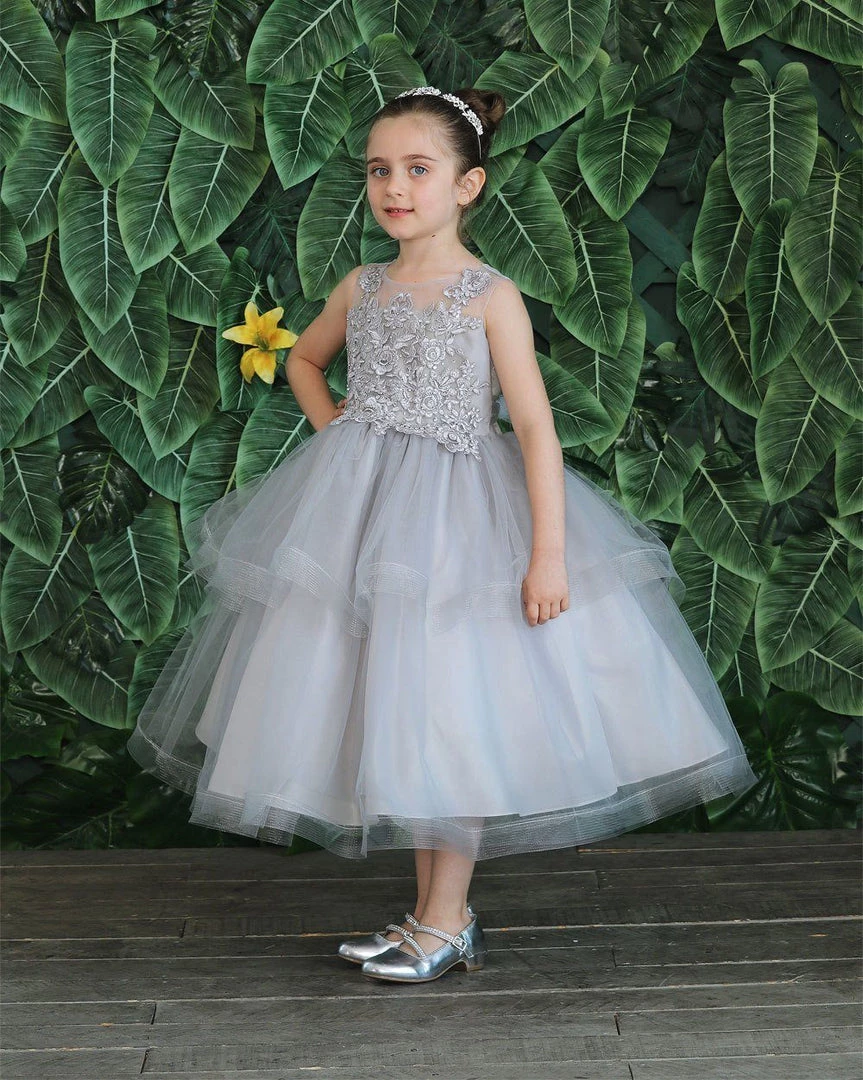 Calla Collection Girls Tea Length Tulle Dress With Embroidered Bodice By Calla D792 Flower Girl Dresses 27 Calla Collection Girls Tea Length Tulle Dress With Embroidered Bodice By Calla D792 Flower Girl Dresses