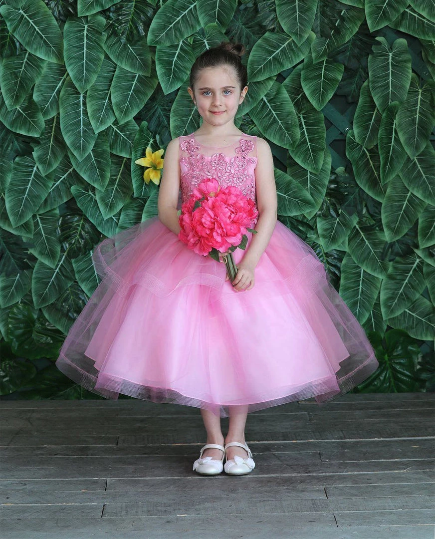 Calla Collection Girls Tea Length Tulle Dress With Embroidered Bodice By Calla D792 Flower Girl Dresses 30 Calla Collection Girls Tea Length Tulle Dress With Embroidered Bodice By Calla D792 Flower Girl Dresses